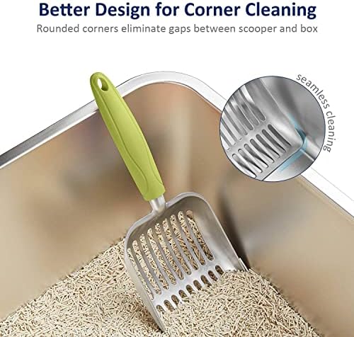 WePet Cat Litter Scoop, Aluminum Alloy Sifter, Kitty Metal Scooper, Deep Shovel, Long Handle, Poop Sifting, Kitten Pooper Lifter, Durable, Heavy Duty, for Litter Box - Image 5