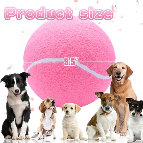 Banfeng Big Tennis Ball for Dogs, Giant Dog Tennis Ball Toy Large Outdoor Sports Gift for Small Medium Large Dog (Pink, 9.5 inch) - Image 2