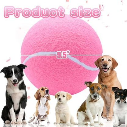Banfeng Big Tennis Ball for Dogs, Giant Dog Tennis Ball Toy Large Outdoor Sports Gift for Small Medium Large Dog (Pink, 9.5 inch) - Image 2
