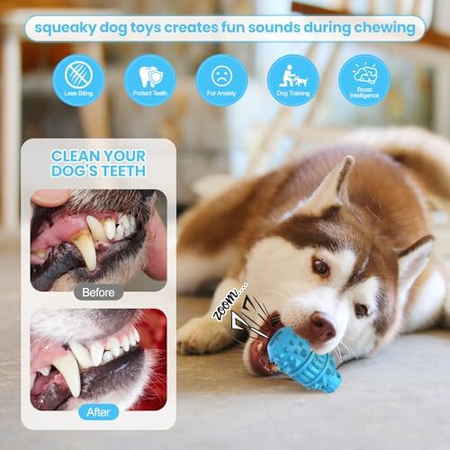 PIFFZEDO Natural Rubber Squeaky Dog Chew Toy for Medium Aggressive Chewers - Image 5