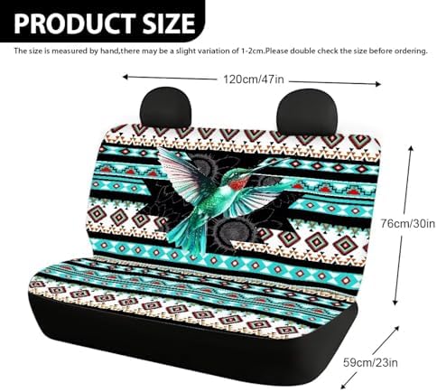 AFPANQZ Hummingbird Stripes Car Rear Seat Cover Non-Slip Stretch Universal Fit, Baby Dog Pets Work Back Seat Cover for Car Truck Van SUV Back Seats Cushion Protective - Image 4