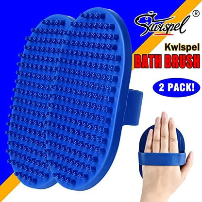 Dog Grooming Brush, Dog Shampoo Bath Brush Shedding Soothing Massage Rubber Comb for Long Short Haired Dogs and Cats 2pcs - Image 2