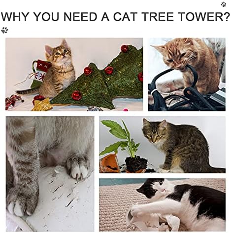 PawHut 102" Adjustable Height Floor to Ceiling Cat Tree, 5 Level Gray - Image 6