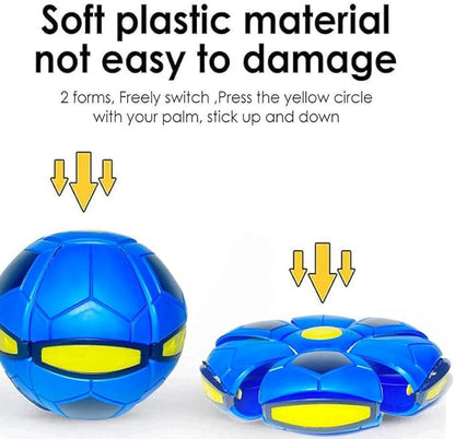 The Doggy Disc Ball for Medium Large Dogs, Portable Creative Flying Saucer Ball Stomp UFO Magic Balls, Decompression Pop Up Dog Toys Balls for Outdoor Sports Gifts (Football Red)