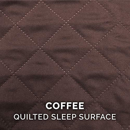 Furhaven Pillow Dog Bed for Large/Medium Dogs w/ Removable Bolsters & Washable Cover - Quilted Sofa - Coffee, Large - Image 4