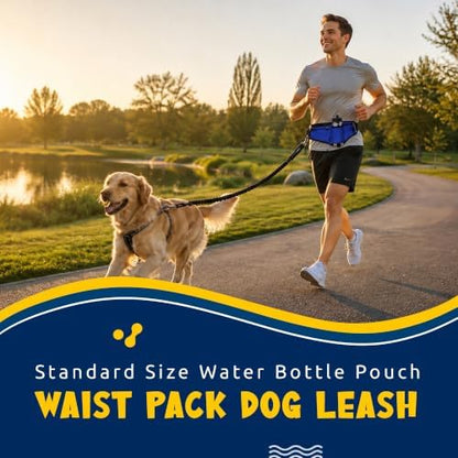Hands Free Dog Leash Waist Belt, Heavy Waterproof Wear-Resistant Fabric, Built-in Storage Bag, Night Reflective Design, Anti-Pull Bungee Running Leash for Medium and Large Dogs (Gree) - Image 2