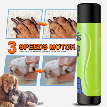 YABIFE Dog Nail Grinder, Dog Nail Trimmers and Clippers Kit, Super Quiet, Rechargeable, for Small Large Dogs Cats Toenail Claw Grooming,3 Speeds - Image 5