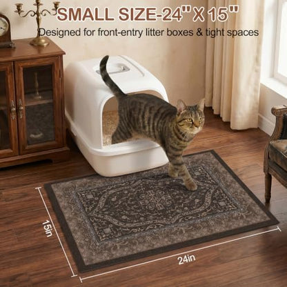 Glittme Cat Litter Mat, 24"x15" Non-Slip Washable Trapping Mat for Cats - Image 6