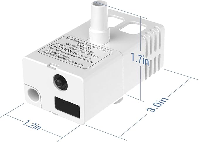 Veken Replacement Pump for 50oz, 95oz and 108oz Pet Fountain Cat Water Fountain Dog Water Dispenser Ultra Quiet Long Lifespan Water Pump, USB Cable, LED Lights