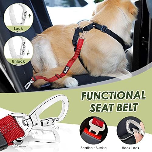 SlowTon Dog Seatbelt, 2 Pack Adjustable Heavy Duty Dog Safety Seat Belt - Image 3