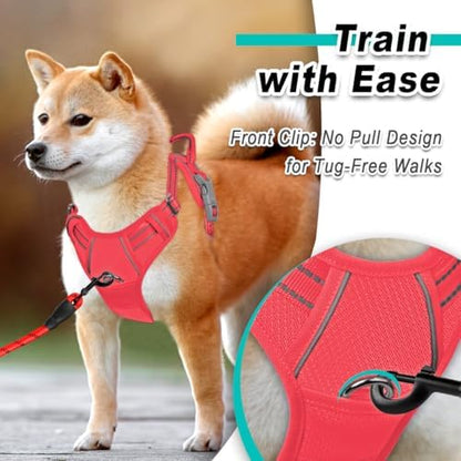 BARKBAY Dog Harness for Large Dog No Pull Mesh 2 Clips Dog Vest - Image 2