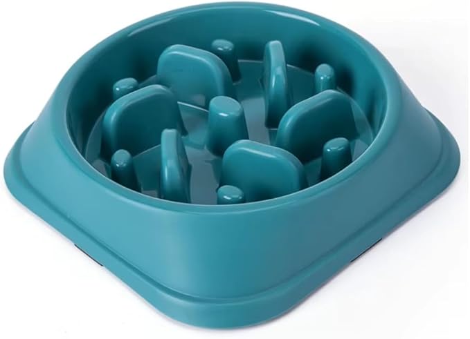 Non-Slip Puzzle Bowl Interactive Slow Feeder for Dogs & Cats – Anti-Gulping Pet Food Dish to Reduce Bloating, Choking & Indigestion – BPA-Free, Durable, Easy to Clean (Dark Green, Medium)