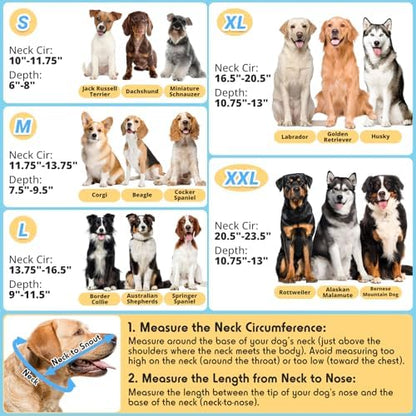 Dog Cone to Stop Licking, Clear Recovery Collar with Detachable Zipper, Sturdy Elizabethan Collar for Large Medium Small Dogs, Soft Adjustable Cone After Surgery Patented, Khaki XXL - Image 5