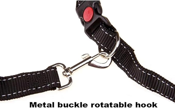 39.30Inch Bungee Dog Leash Waist,Hands Free Dog Leash Slip for Walking Hiking Running (Lumbar Waist Belt 26"-43")