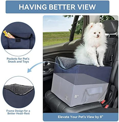 A 4 Pet Dog Car Seat for Small Dog, Booster Travel Pet Seat with Safety Seat Belts & Storage Bags, Portable Comfortable Pet Seat for Dogs Under 25 lbs - Image 3
