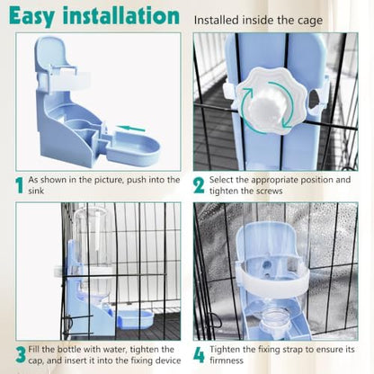 kathson Rabbit Water Bottle, 17oz Hanging Water Fountain Automatic Dispenser No Leak WaterFeeder for Bunny Chinchilla Guinea Pig Hedgehog Ferret - Image 4