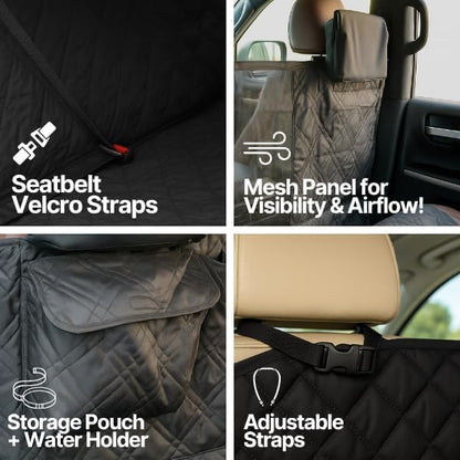 Formosa Covers Deluxe Full-Size Truck Crew Cab Dog Seat Cover – Water-Resistant, Anchor-Secured Back Seat & Floor Protector – Fits F-150, Ram 1500, Silverado, Tundra CrewMax – XL 62″ × 94″, Black - Image 3