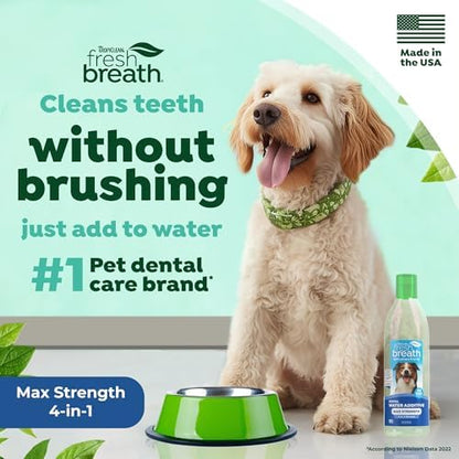 TropiClean Fresh Breath Max Strenth Dog Teeth Cleaning Water Additive, 16oz - Image 2
