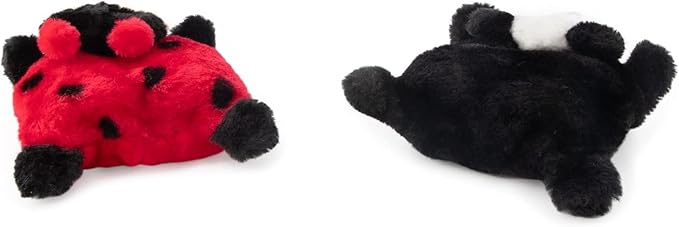 ZippyPaws Squeakie Pad - No Stuffing Dog Toy to Keep Them Busy, for Small & Medium Dogs, Squeaky Pet Toy for Boredom, Unstuffed Chew Toy, Soft Plush Puppy Products, Ladybug & Panda - 6.5"
