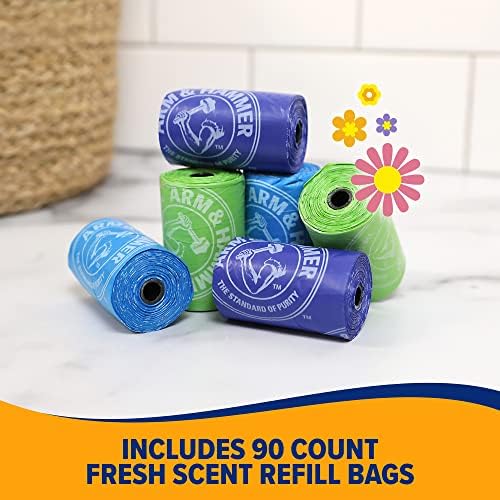 Arm & Hammer Durable Disposable Dog And Cat Waste Bags With Activated Baking Soda, 90 Dog Poop Bags, 9 x 14 Inches - Image 3