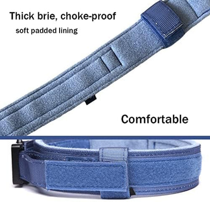 Xqpetlihai Tactical Dog Collar Adjustable Military Nylon Dog Collar with Control Handle and Heavy Duty Metal Buckle for Medium and Large Dogs (Dark Blue,XXL)