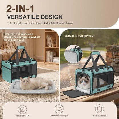 Soft Sided Cat Carrier for Anxious Pets with Privacy Roller Blinds - Image 3