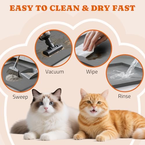 Pawtners Silicone Cat Litter Mat 34 x 22 in, Easy to Clean, 2 Pack - Image 6