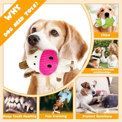 MRSOHRET Dog Toys Squeak, Tough Plush Puppy Chew Toy for Aggressive Chewers - Image 4