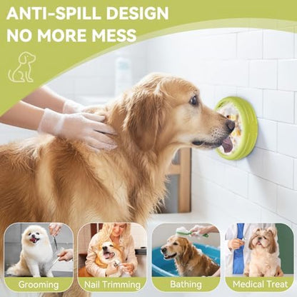 Dog Lick Bowl, Animire Freeze Lick Mat for Dogs, Non-Slip Slow Feeder Licking Bowl Enrichment Treat for Distraction Anxiety Relief, Food Grade Silicone, Dishwasher Safe(Green,S) - Image 2