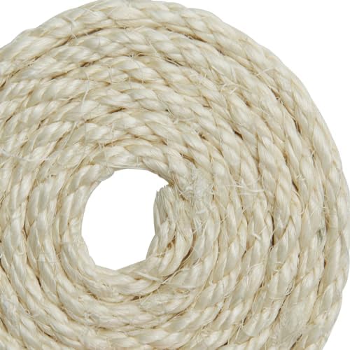 Natural Sisal Rope 8mm 98-Feet for Cat Scratching Post Tree Tower Replacement Repair and Replace, DIY Hemp Twine Rope for Cat Scratching Furniture Window Perch and Crafts Gardening Home Decorating - Image 7