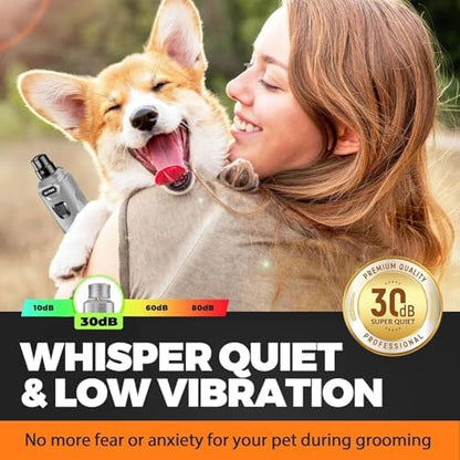 Whisper Quiet Dog Nail Grinder Safe & Stress-Free for Sensitive Dogs Cats - Image 2