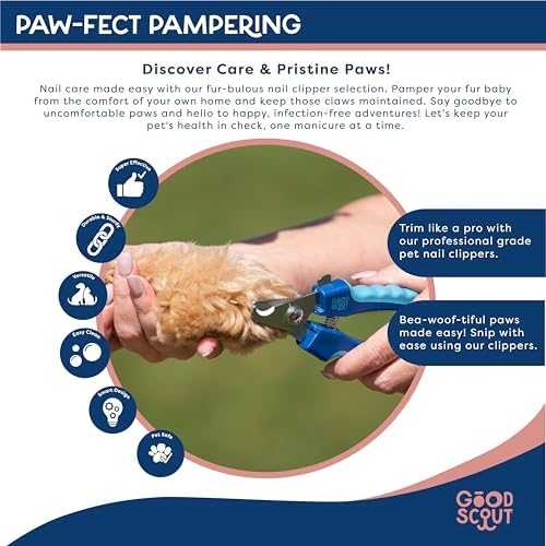 Good Scout Large Pet Nail Clippers, Best Dog Nail Trimmers & Cat Nail Trimmers, Non-Slip Handle Canine Nail Clippers with Stainless Steel Strong Blades for Quick & Easy Nail Trimming, 6.5-Inch - Image 3