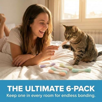 Glaciart One MINI Swabs Cat Toys with Catnip - 6 Pk | Durable for Chew, Cute Cat Toys Interactive Kitty for Boredom, Exercise, & Play | Filled w/Organic Catnip for Anxiety & as Digestive Aid - Image 6