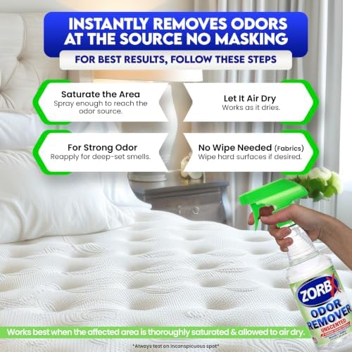ZORBX Unscented Odor Remover Spray 16 Oz, Hospital-Grade Formula - Image 5