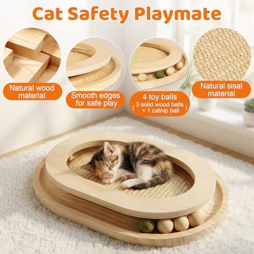 Cat Scratcher, Sisal Scratch Pad with Interactive Ball Track - Image 5