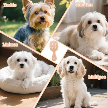 Cloud-Shaped Soft Bristle Small Dog Brush, Puppy Essentials (Pink) - Image 4