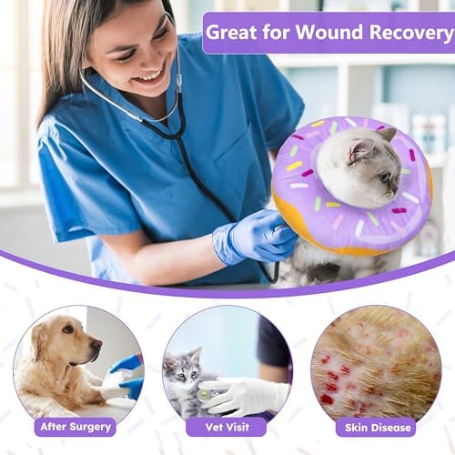 Cat Cone Collar Soft, Cat Recovery Collar for Wound Healing Cute Donut Adjustable Kitten Cones to Stop Licking Comfortable Lightweight Neck Elizabethan Collars for Kittens After Surgery - Image 6