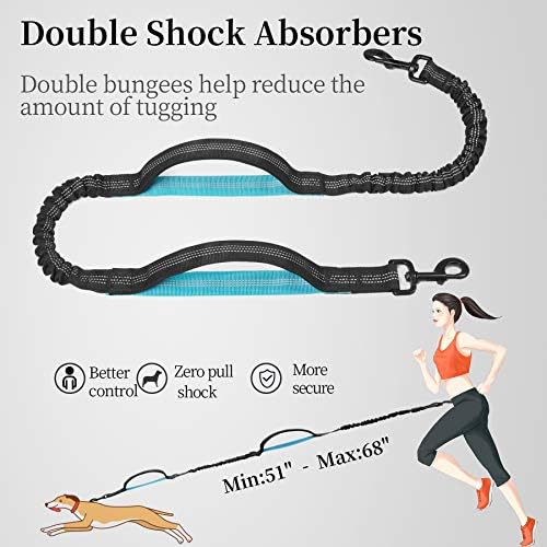 iYoShop Hands Free Dog Leash with Zipper Pouch, Medium, 8-25 lbs, Black - Image 5