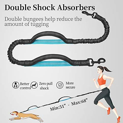iYoShop Hands Free Dog Leash with Zipper Pouch, Medium, 8-25 lbs, Black - Image 5