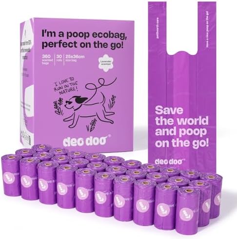 Deo Doo Dog Poop Bags with Handles, 30 Rolls 360 Bags (Only Rolls) by DeoDoo