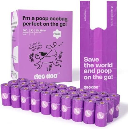 Deo Doo Dog Poop Bags with Handles, 30 Rolls 360 Bags (Only Rolls) by DeoDoo