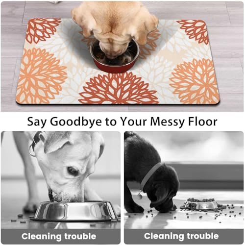 Dog Food Mat for Floors, Absorbent Pet Cat Food Bowl Mat, 12x20 in - Image 2