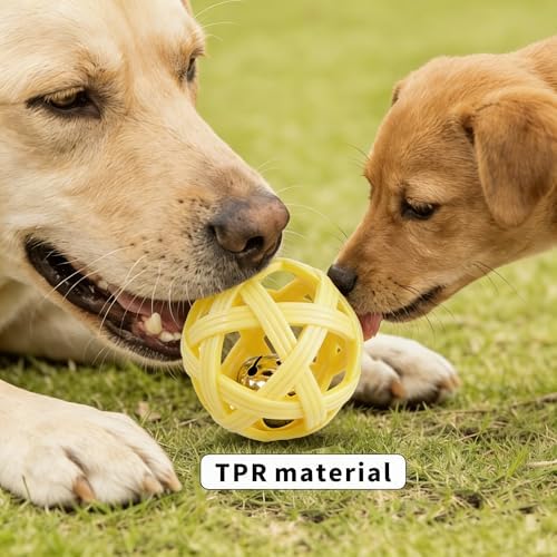Dog Ball Toy with Bell for Small Dogs& Puppy, Small Dog Ball for Boredom Relief & Teething, TPR Chew Resistant Interactive Fetch Toy. - Image 5