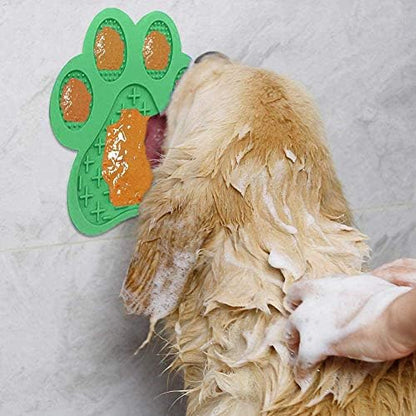 Dog Licking Mat for Anxiet Peanut Butter Slow Feeder Bowls Licking Pad with Strong Suction to Wall for Pet Bathing,Grooming,and Training (Green) - Image 7