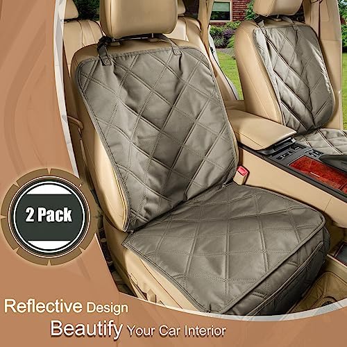 YESYEES Dog Front Seat Covers for Cars, 2 Pack Waterproof Bucket Seat Covers for Dogs with 4 Nonslip Straps, Long-Lasting Pet Car Seat Protector Universal Fit for Cars Trucks and SUVs (Khaki) - Image 2