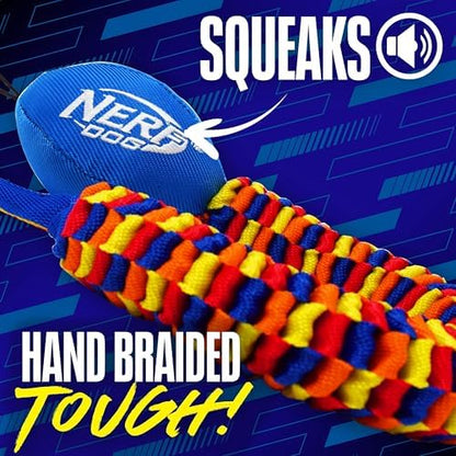 Nerf Dog Rainbow Vortex Chain Tug Dog Toy, Lightweight, Durable and Water Resistant, 19 Inches, For Medium/Large Breeds, Single Unit, Rainbow Colored - Image 2