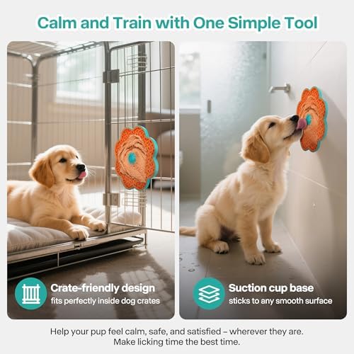 2 in 1 Lick Mat for Crate Training, Dog Slow Feeder Anxiety Relief Pad with Suction Cups, Dishwasher Safe, BPA-Free Silicone for Small & Medium Dogs, 2 Pack - Image 3