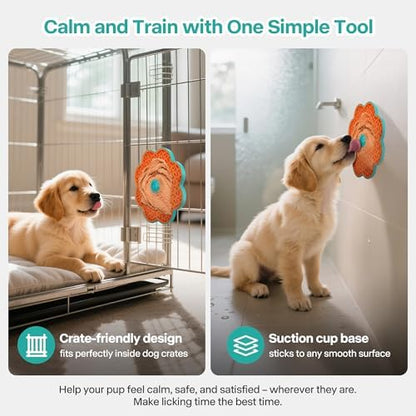 2 in 1 Lick Mat for Crate Training, Dog Slow Feeder Anxiety Relief Enrichment Pad with Suction Cups, Dishwasher Safe, BPA-Free Silicone for Small & Medium Dogs, 1 Pack - Image 5