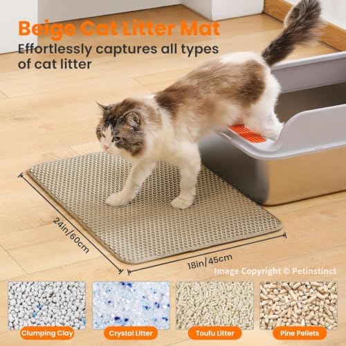 Cat Litter Mat, Double Layer Honeycomb Litter Box Mat - Image 2