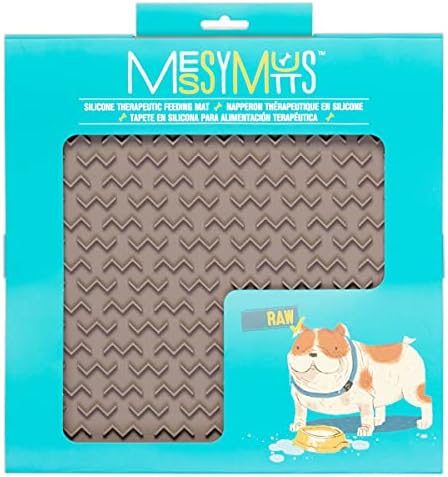 Messy Mutts Therapeutic Lick Mat, 12 Inch, Slow Feeder, Grey - Image 2